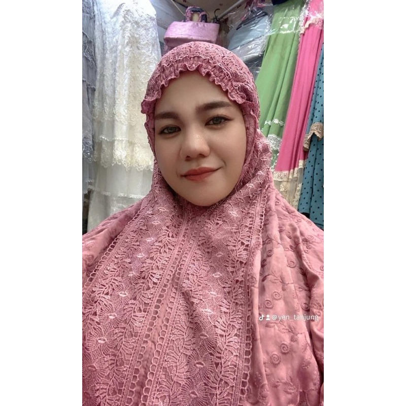 Termurah Mukena Mewah Sutra Paris Bordir Timbul Premium