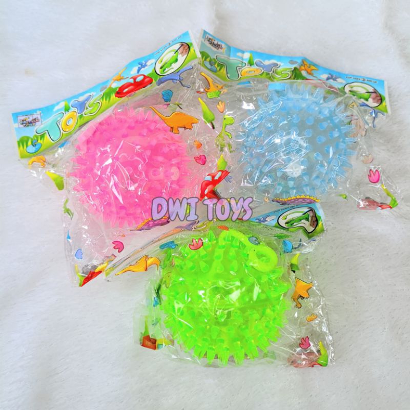 Mainan Bola Duri Karet Bunyi Dan Lampu Bola Terapi Kesehatan Mainan Anak