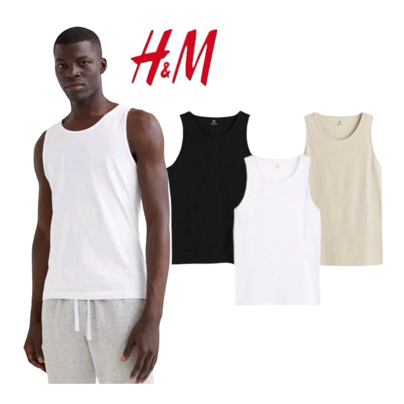 KAOS SINGLET HNM POLOS / TENGTOP PRIA POLOS / KAOS LEKBONG POLOS KEREN