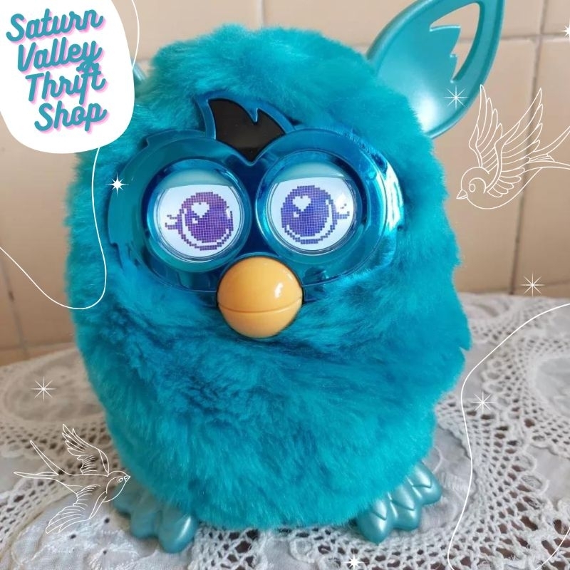 Furby Boom Special Limited Edition Metallic Teal Blue Chrome Hasbro Original Preloved Working