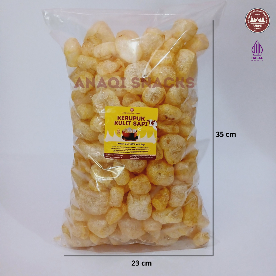 

Kerupuk Kulit Sapi / Kerupuk Jangek / Kerupuk Dorokdok Halal Asli Kulit Sapi Premium Kemasan 150 Gram