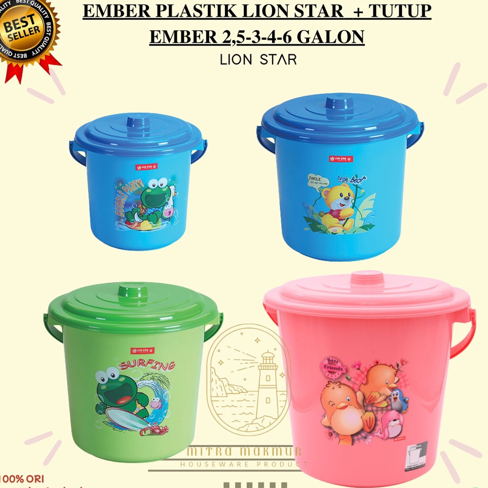 NEW LION STAR  EMBER PLASTIK  TUTUP 25  3  4  6 GALON 8121624 LITER