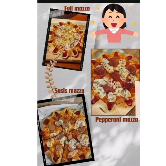 

pizza dengan pinggiran sosis (frozen)