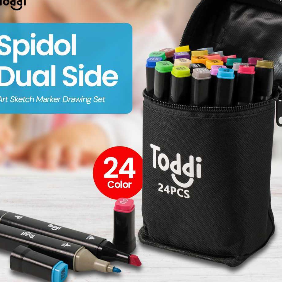 

Toddi Spidol Dual Side Fine Art Brush Art Marker Set 1 and 6mm Tip