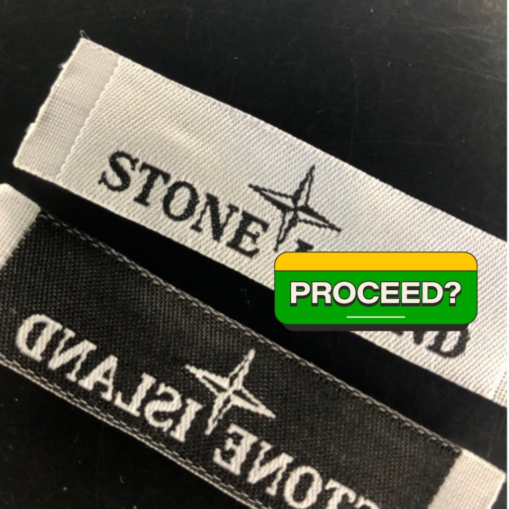 

Stone Tag Leher slip Label Woven Super Premium Full Bordir Premium 1x CO Isi 10pcs