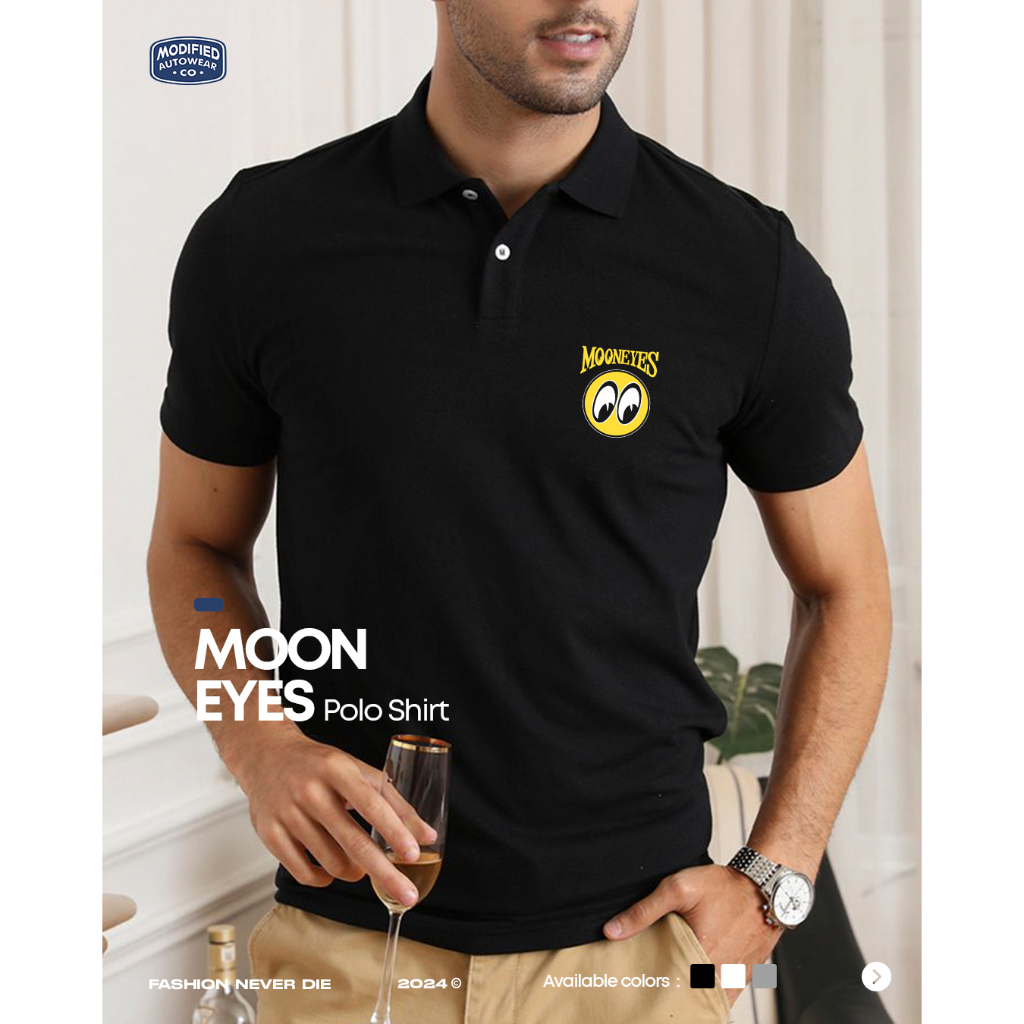 polo shirt mooneyes modified autowear kaos kerah mooneyes kaos distro mooneyes