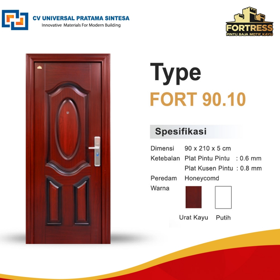 Fortress Fort Wood Series Brown Pintu Baja Modern Minimalis