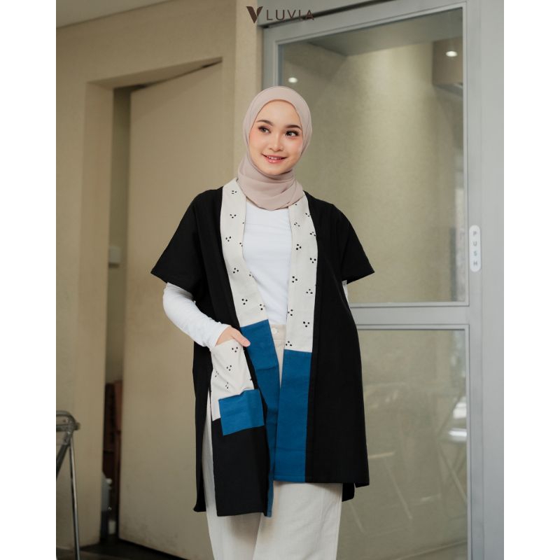HARUKA OUTER | OUTER WANITA | WANITA KEKINIAN | OUTER WANITA MODERN | OUTER KOMBINASI BATIK | BAJU R