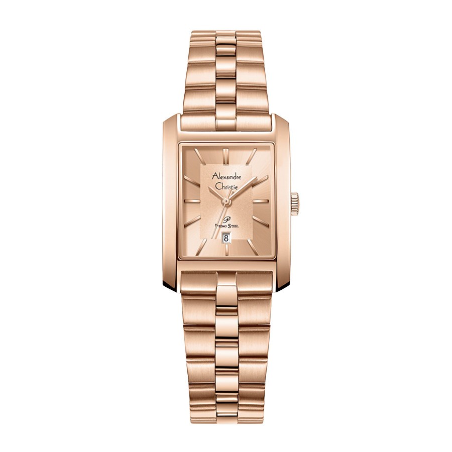 Jam Tangan Wanita Alexandre Christie Primo Steel AC 1019 LD BRGLN Rose Original