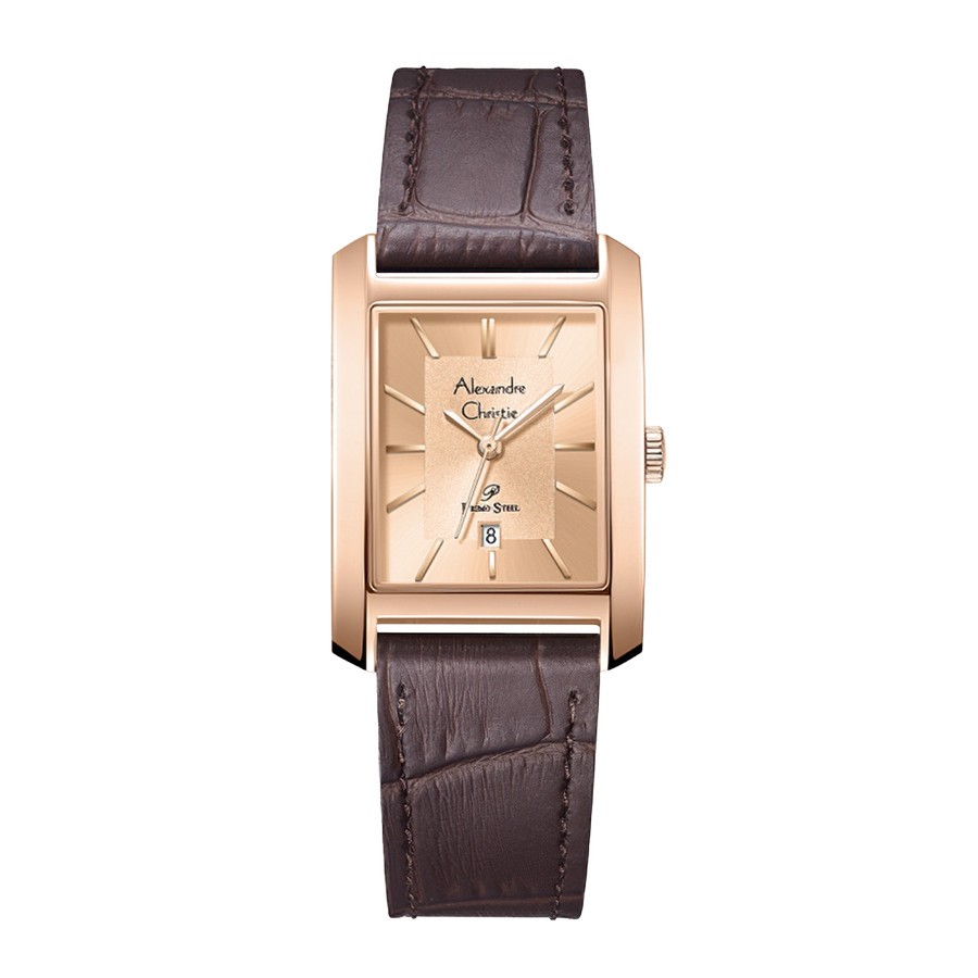 Jam Tangan Wanita Alexandre Christie Primo Steel AC 1019 LD LRGLN Rose Dial Original
