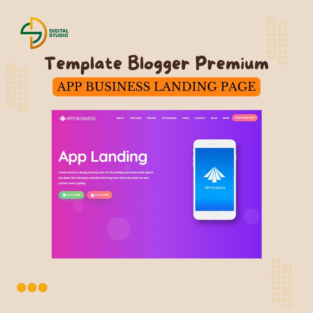 Template Blogger Premium App Business Landing Page v2.00 Responsive Blogger