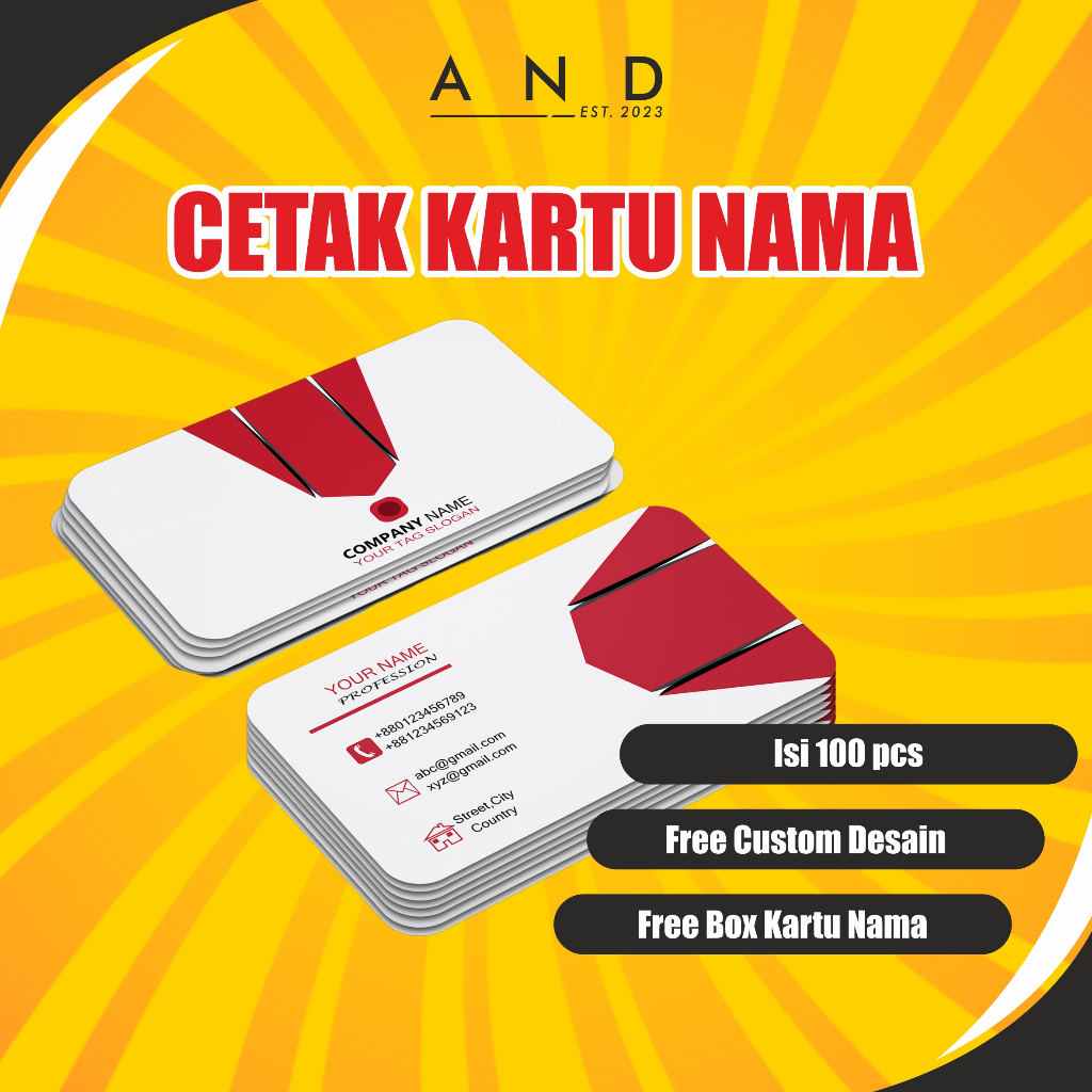 Kartu Nama Bank/Business Card/ID CARD/Name tag/Custom 2 sisi