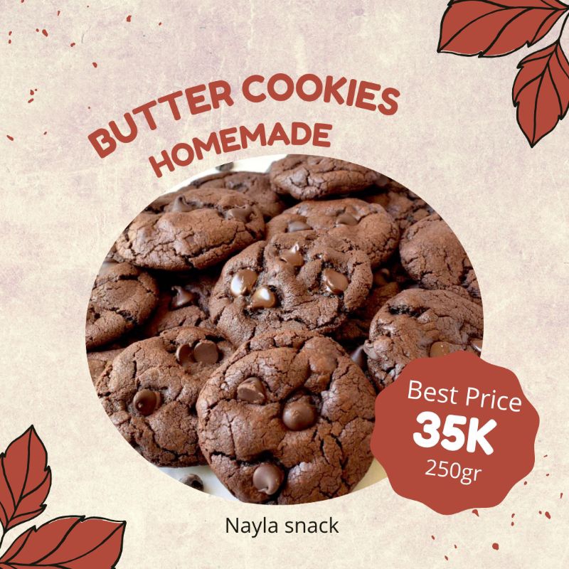 

Kue kering Butter Cookies Dark Coklat Premium 250gr by NAYLA SNACK