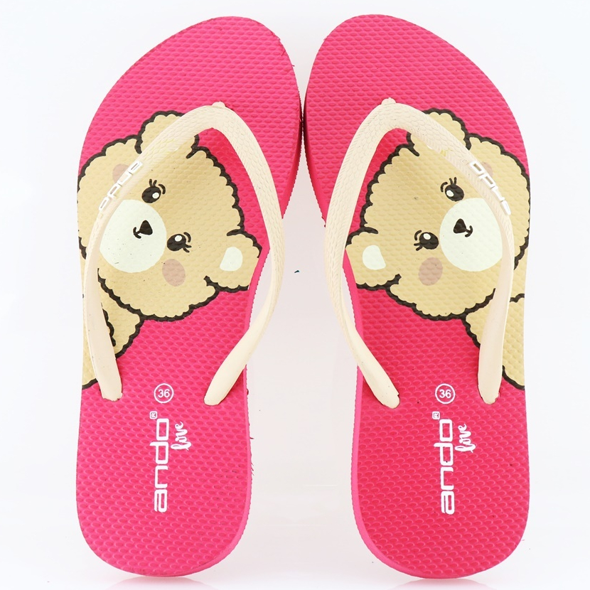 NEW Ando Coco Bear Fusia - Sandal Jepit Wanita Ando Surabaya