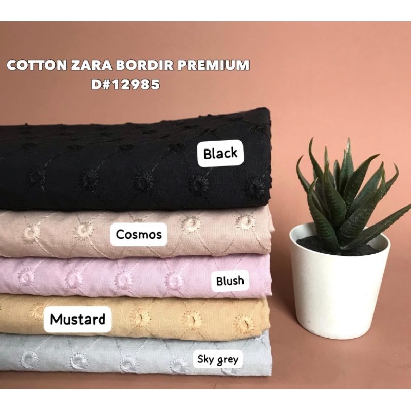 KJK Arsytextile - 0.5 meter Kain Katun Bordir (Cotton Zara Bordir) D#12985 / Bahan Outer Kebaya