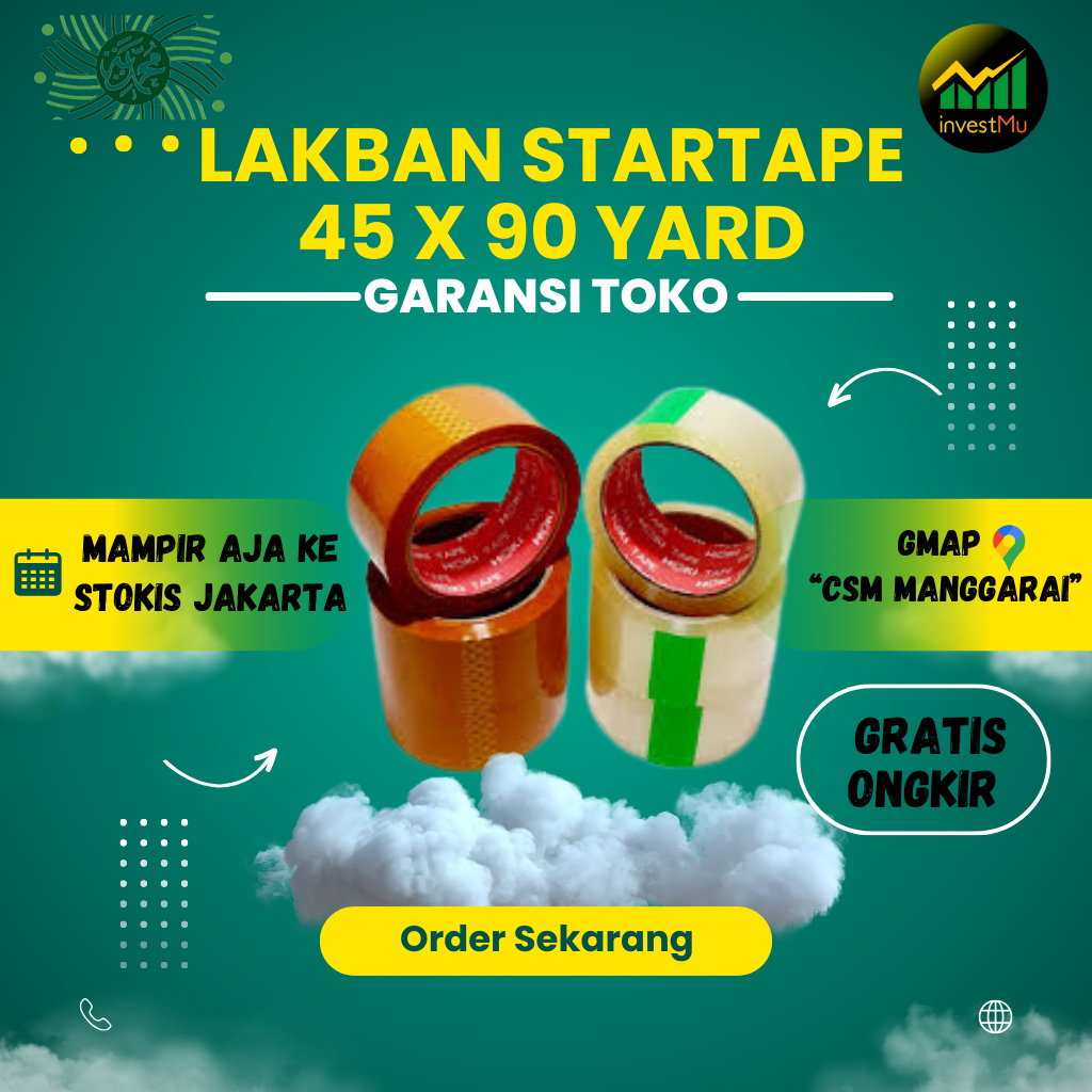 

LAKBAN 1 PCS CLEAR BENING , BENING & COKLAT KUALITAS TERBAIK MURAH 90 YARD X 45MM (2INCH)