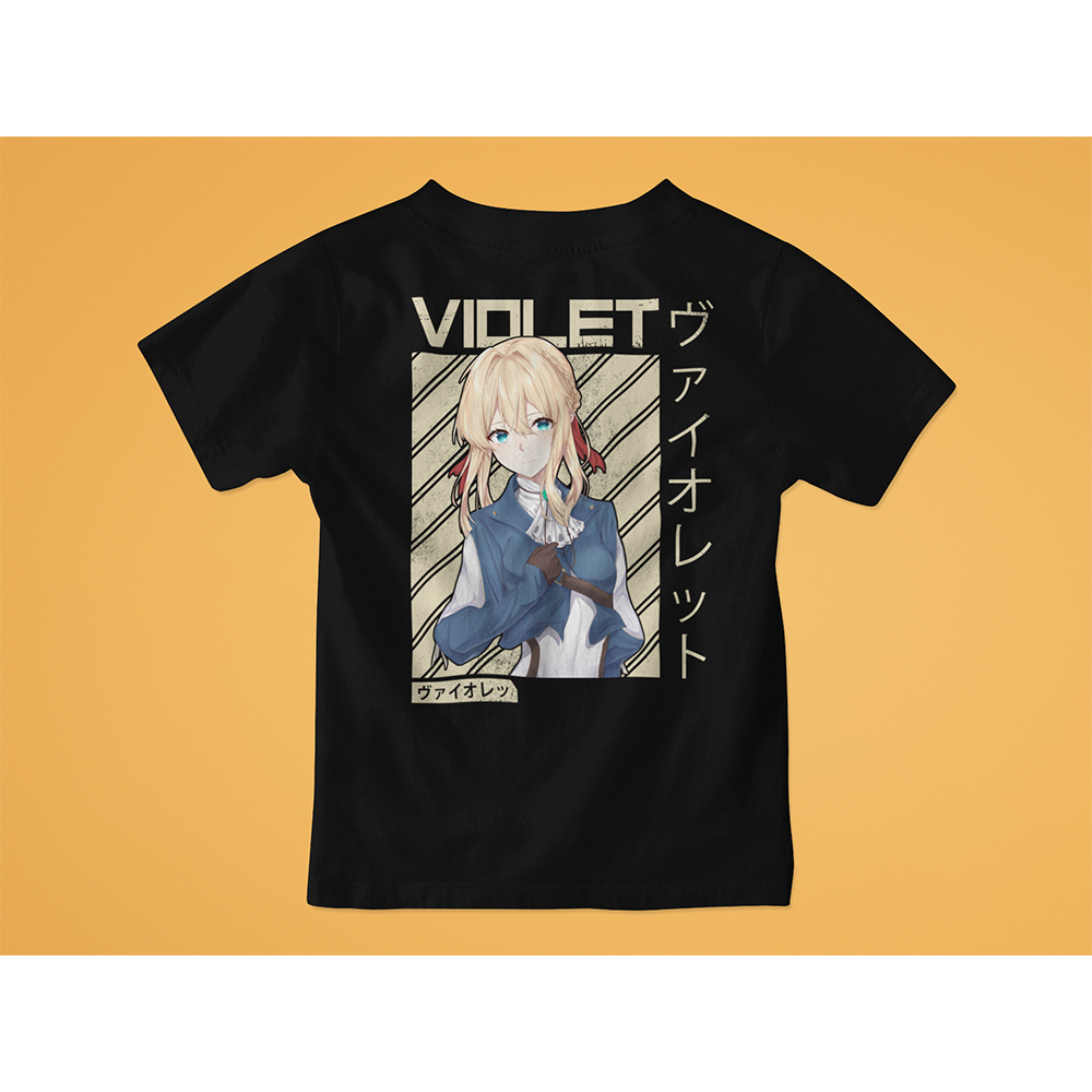 Baju Kaos Anak Anime Violet Evergarden Cotton Bamboo Laki-Laki Perempuan 3-12Thn