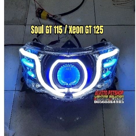 Projector Biled Soul GT/Xeon GT125 dan DRL fleksibel Alis grade A