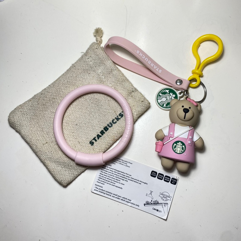 Starbucks straw sedotan starbucks pink bear