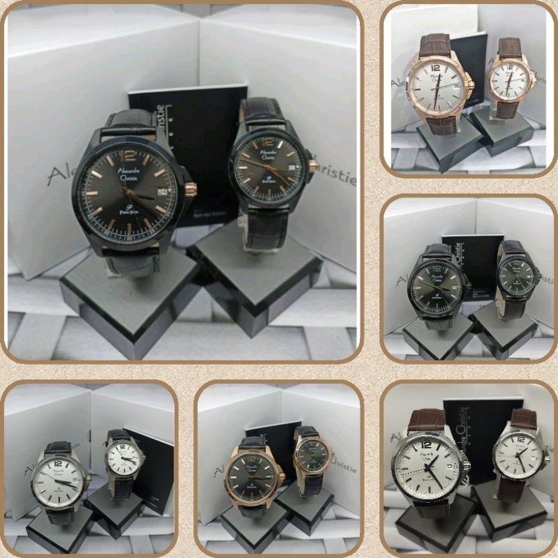 Jam Tangan Couple Alexandre Christie 1031 AC1031 Tali Kulit