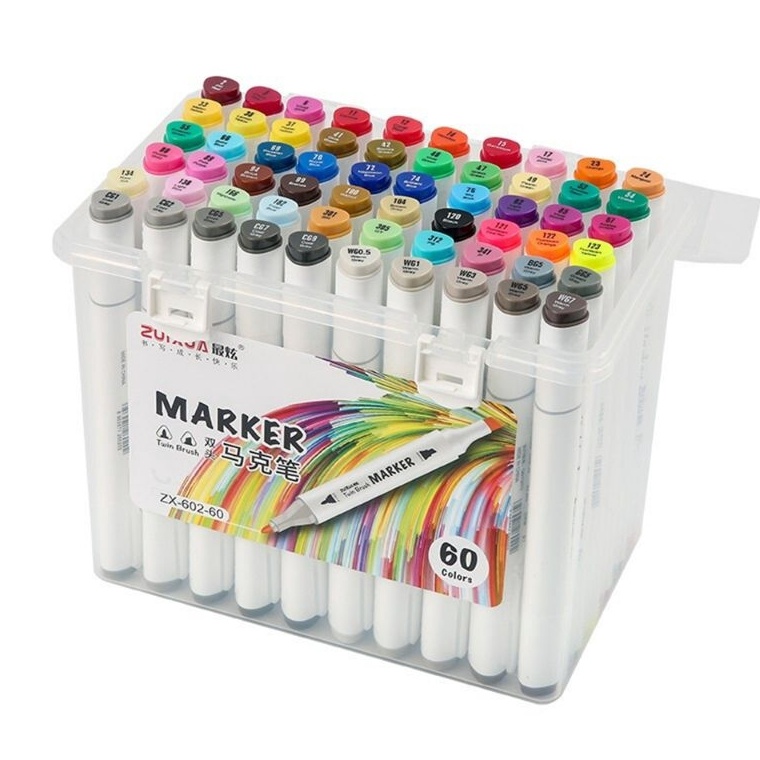 

KODE J35E isi 36486812 warna Spidol Warna Set Skecth Art Marker Double head 2in1 2 mata pena ujung ganda 36 hingga 12 warna merk zuixua kualitas terbaik