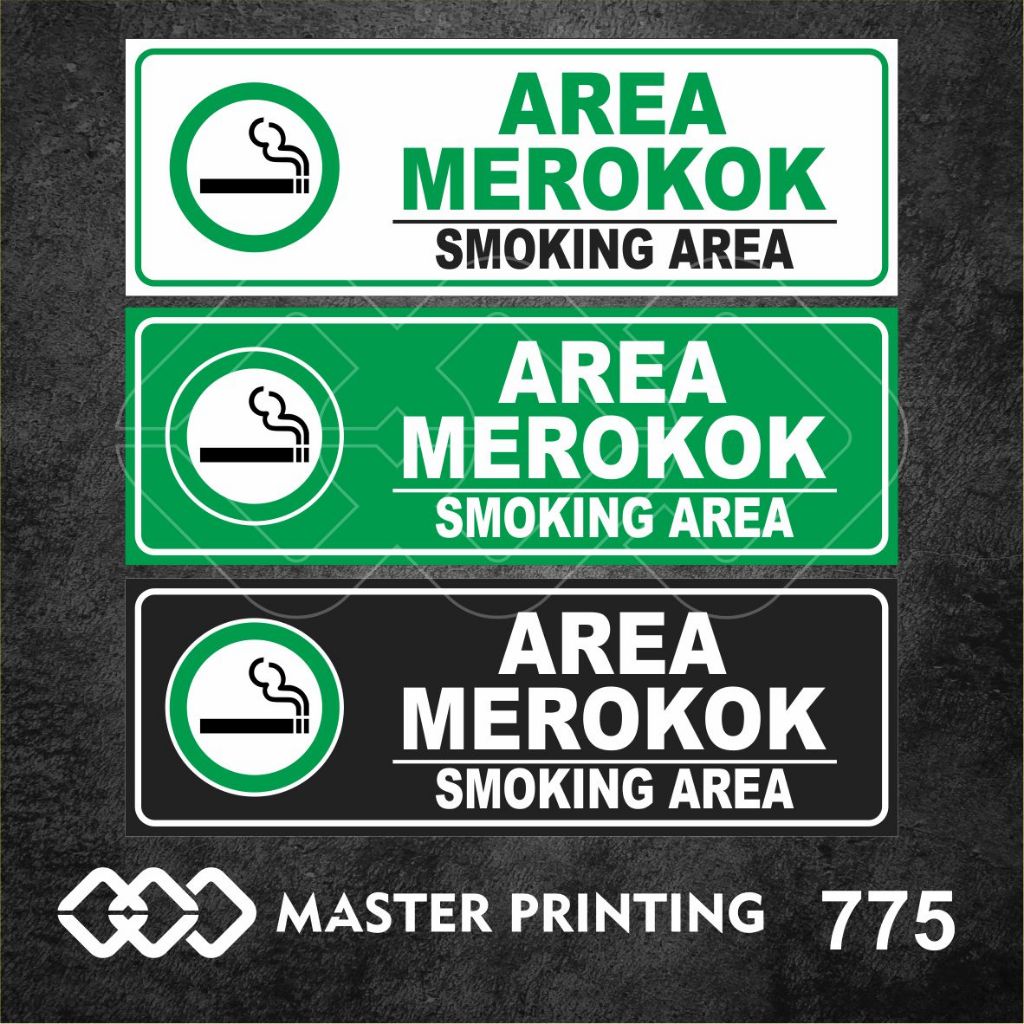 

775 - Stiker Area Merokok, Smoking Area, Sticker Vinyl, Tahan Air, Termurah, dan Bisa Custom