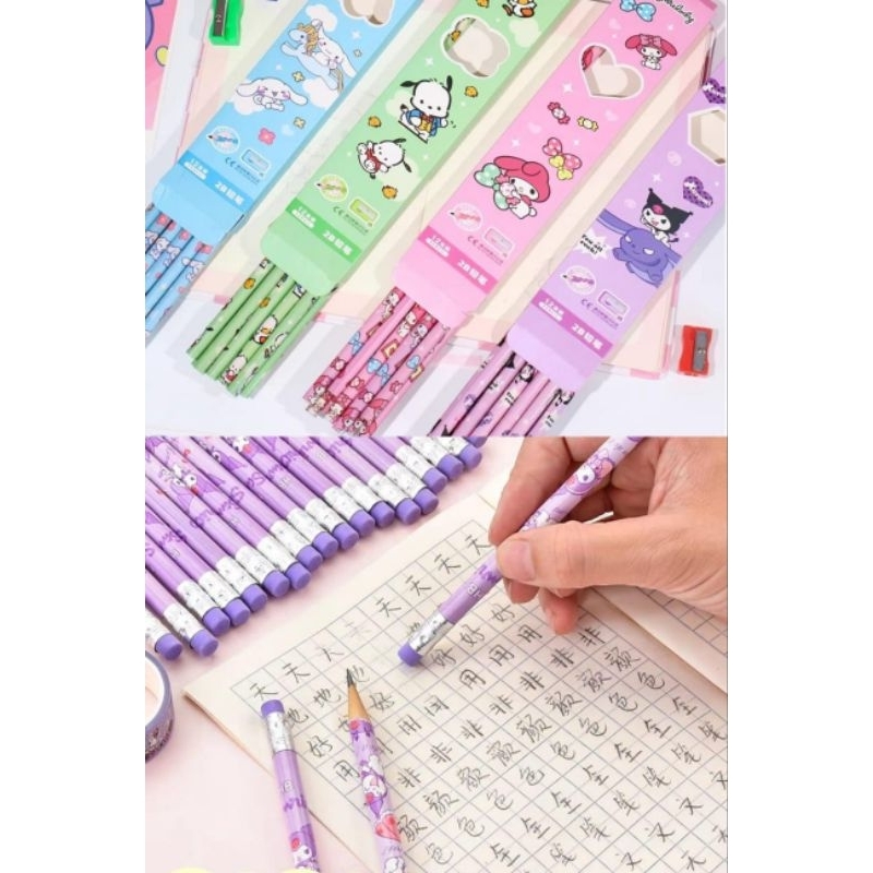 

Pensil tulis anak motif sanrio 1 box isi 12pcs