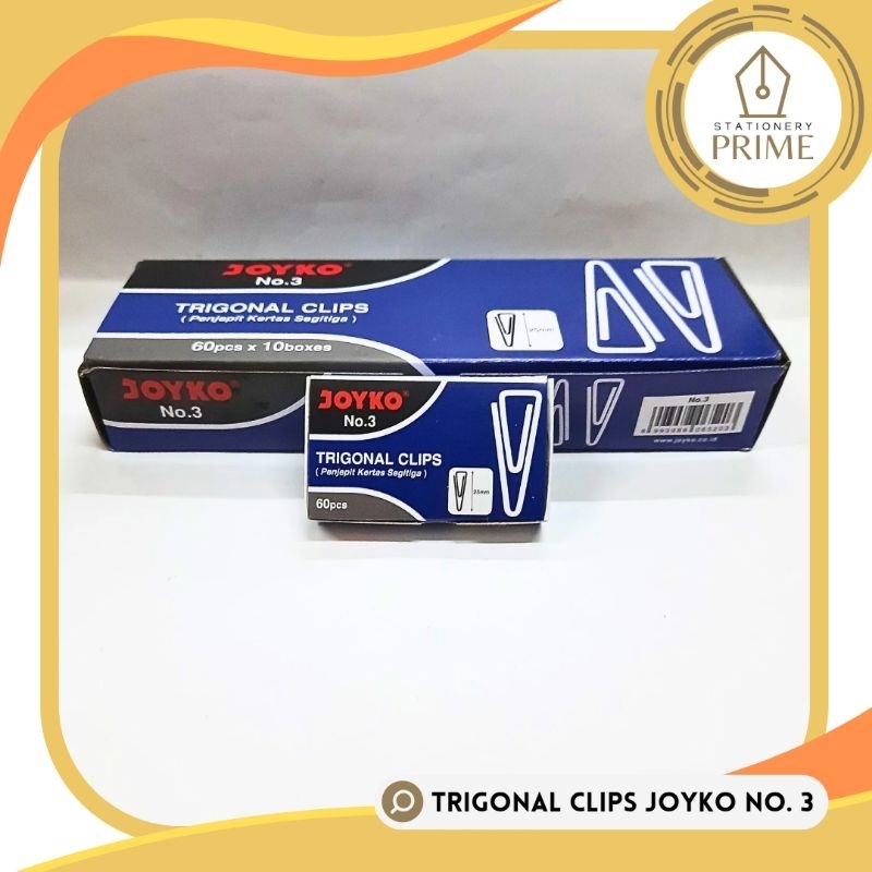 

Paper Clip / Trigonal Clips Joyko No. 3 ( 1 Box isi 60 pcs )