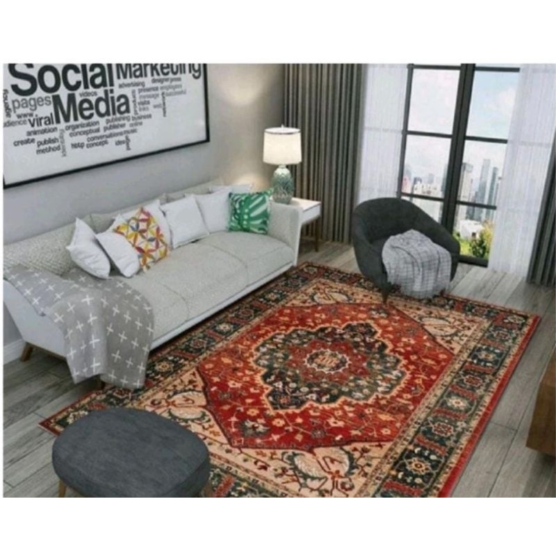 SUPER BESAR SUPER JUMBO Karpet Turki Ostrich Timur Tengah Jazmin1e 2 meter X 2 meter setengah Permad