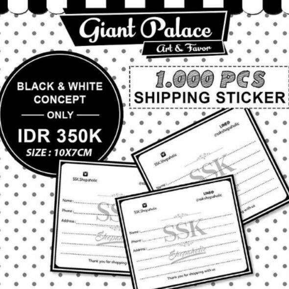 

1.000pcs STIKER ALAMAT HITAM PUTIH