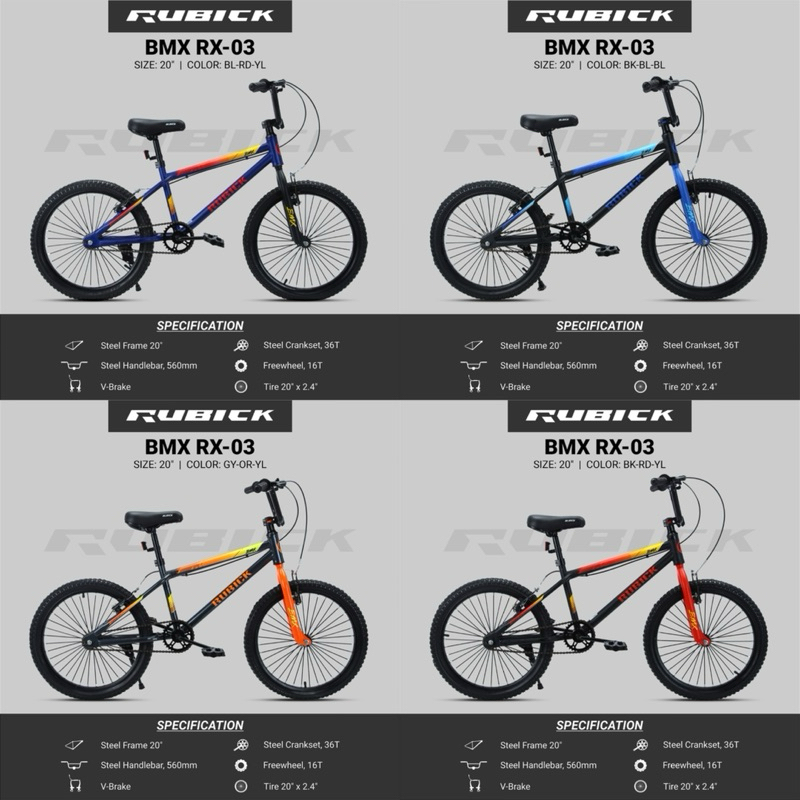 Sepeda anak laki BMX 20 RUBICK Tipe RX & Atlantis