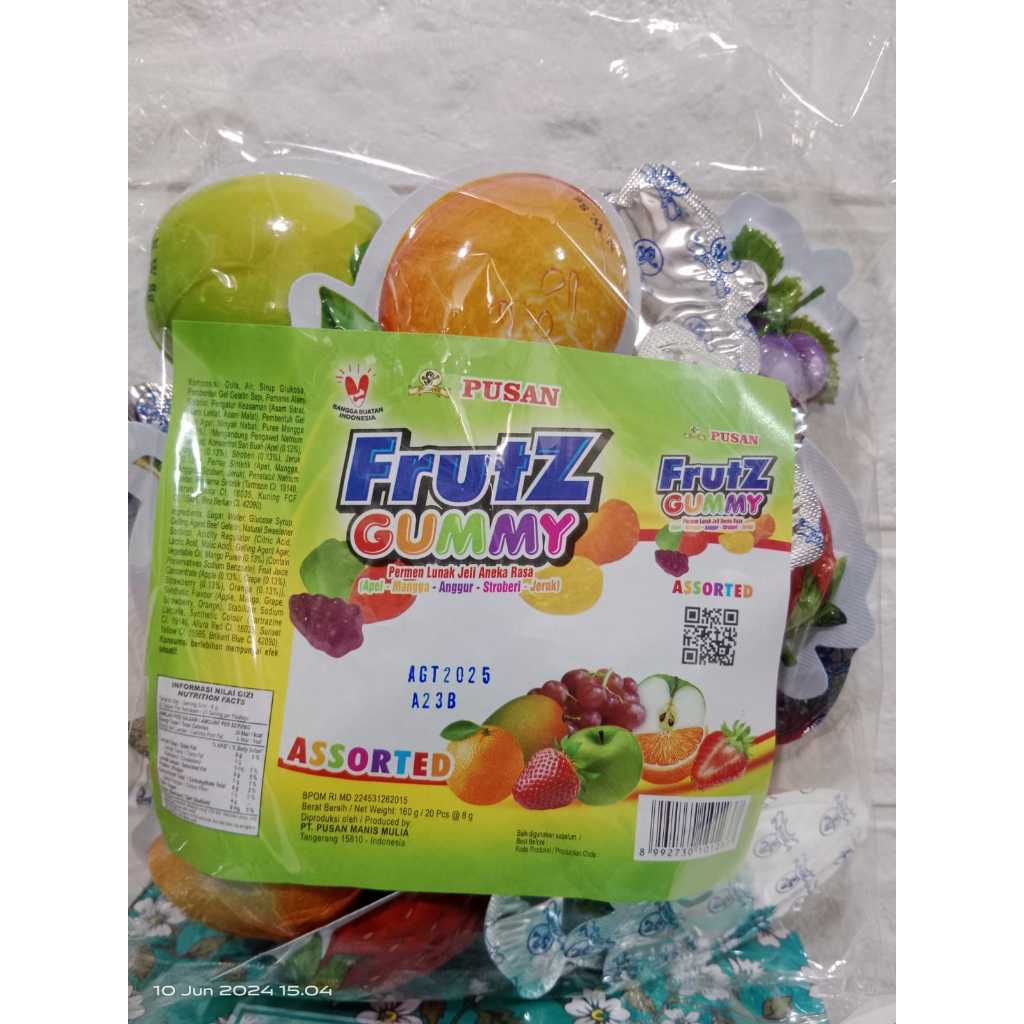 

FRUTZ GUMMY ASSORTED / Permen Lunak Jeli Aneka Rasa 160gr(20pcs)