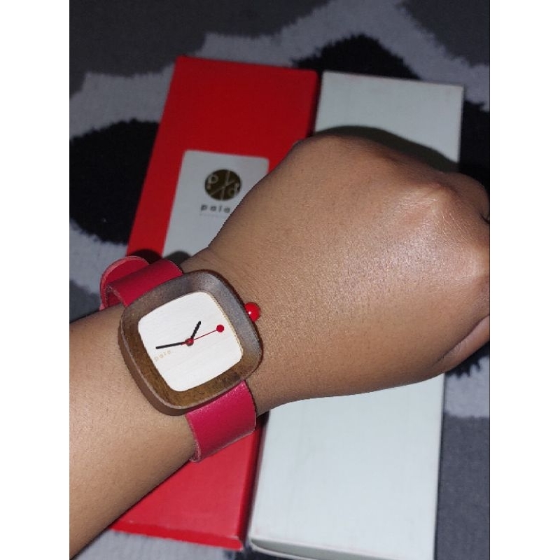 Preloved Jam Tangan Pala Nusantara Merah Mini