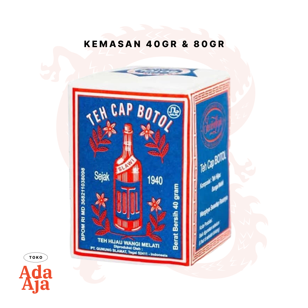 

Teh Cap Botol Biru Bubuk Wangi Melati Tubruk 40gr dan 80g Slop/Pack/Ecer