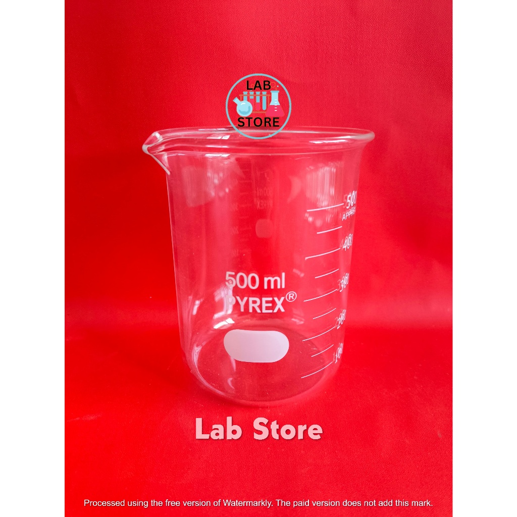 Beaker / Beaker 500ml PYREX / Beaker Glass 500ml / Gelas Kimia 500ml PYREX