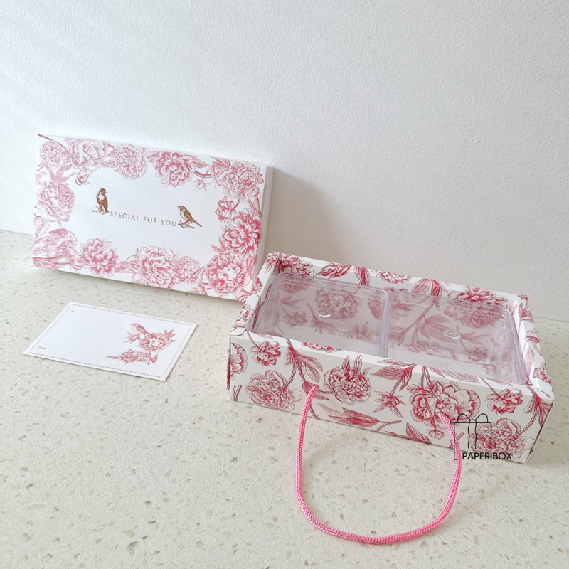 

(ISI 5 Pcs) Box PEONY - Kotak Kue Box Kue Kering Hampers Kue Setengah Loyang Idul Adha Ulang Tahun