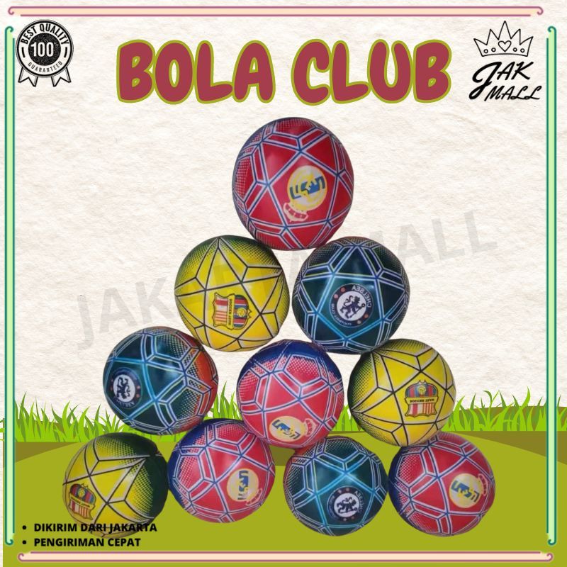 JAKMALL Mainan Bola Karet Anak Sepak Bola Club Mainan Outdoor