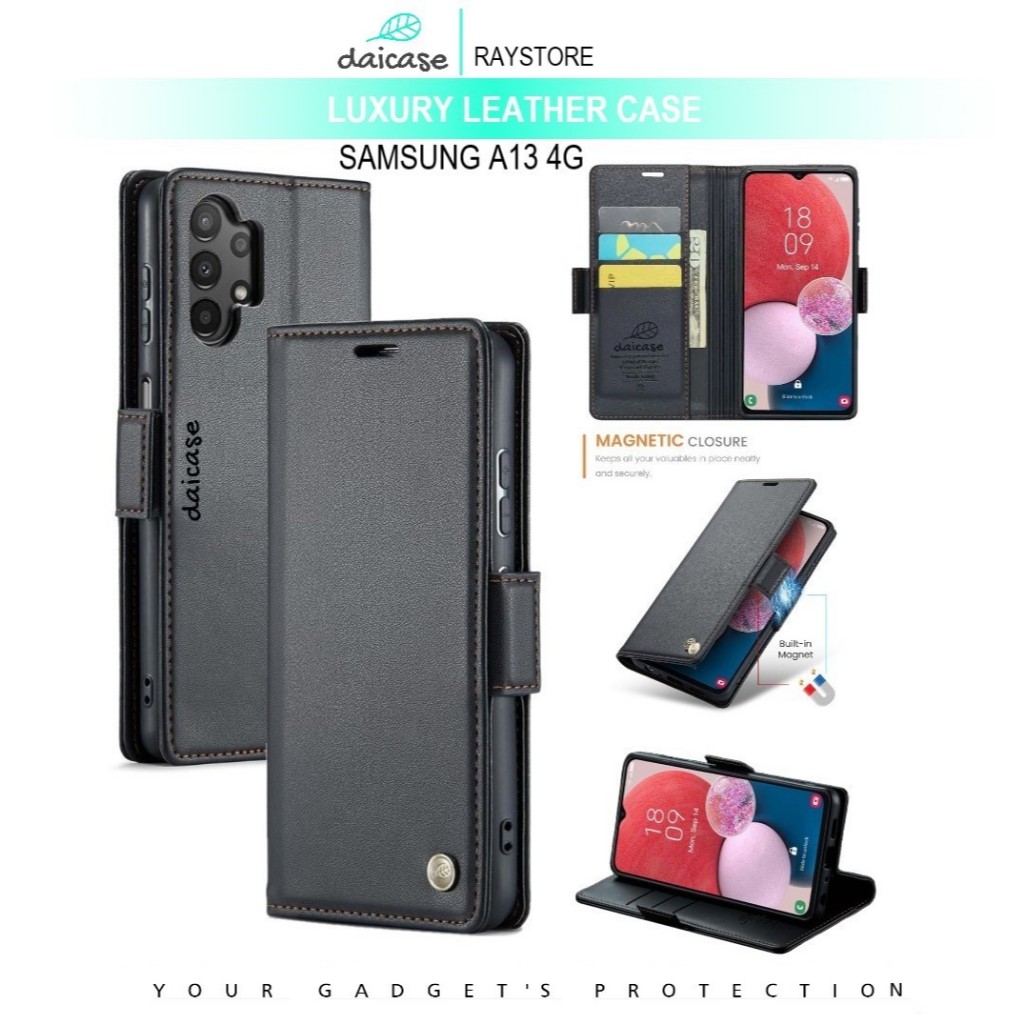 SAMSUNG A13 4G FLIP LEATHER CASE PREMIUM-FLIP WALLET CASE UNTUK SAMSUNG A13 4G