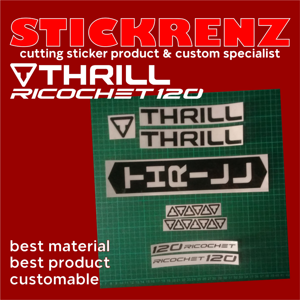 Cutting Sticker Stiker Frame Sepeda Roadbike, MTB Thrill Ricochet 120 Custom