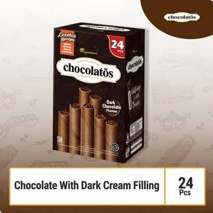 

♥｡Janiceliemcollection ｡♥ CHOCOLATOS WAFER ROLL DARK ISI 24 + 1PCS