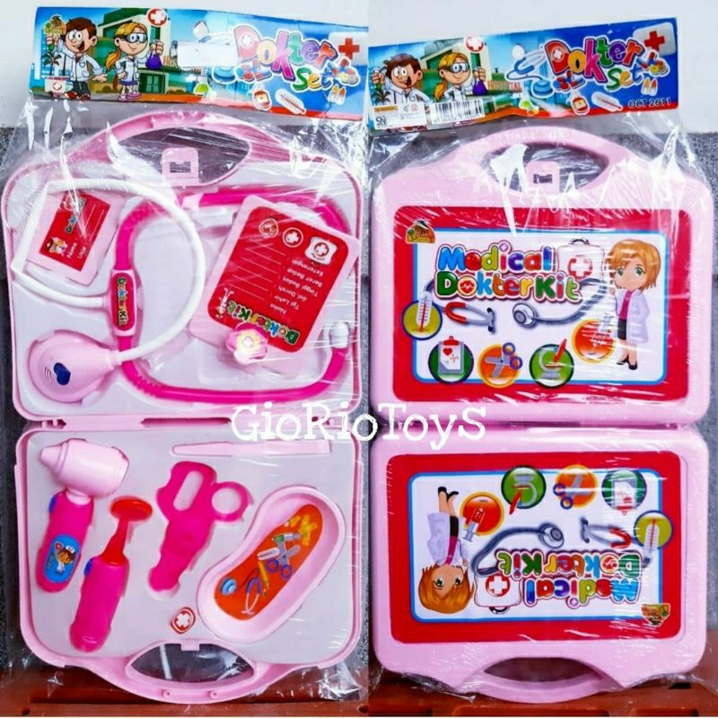 Mainan Anak Medical Kit Doctor Play Set Mainan Peralatan Dokter Dokteran Lengkap Koper Nyala