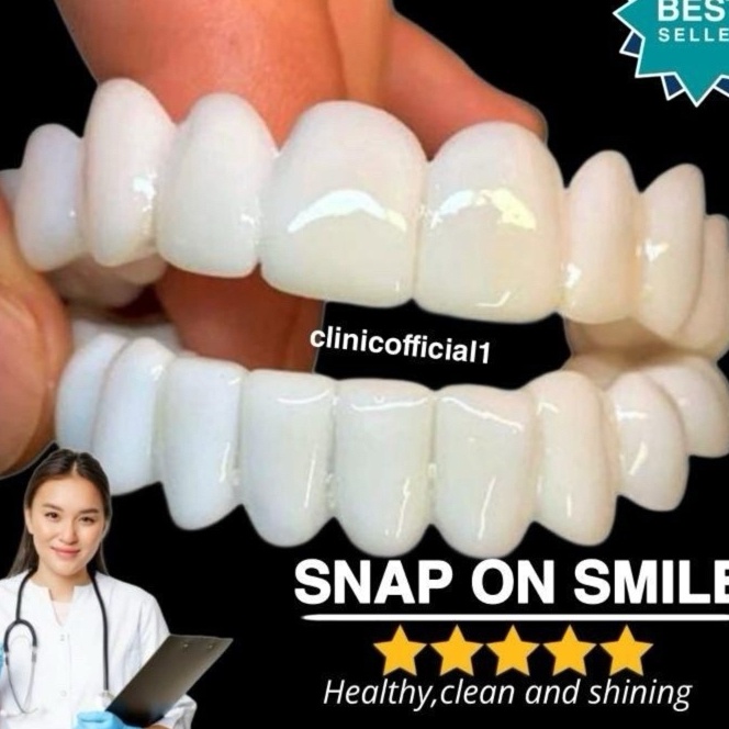 HJ6 KUALITAS TERBAIK  snap on smile 1 ORIGINAL Authentic  gigi palsu snapon smile 1 set