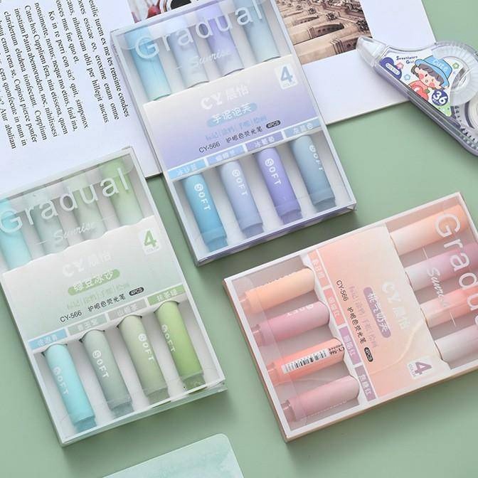 

Istimewa 4 BuahBungkus Secara Bertahap Pena Stabilo Kawaii Permen Warna Manga Spidol Midliner Pastel Stabilo Set