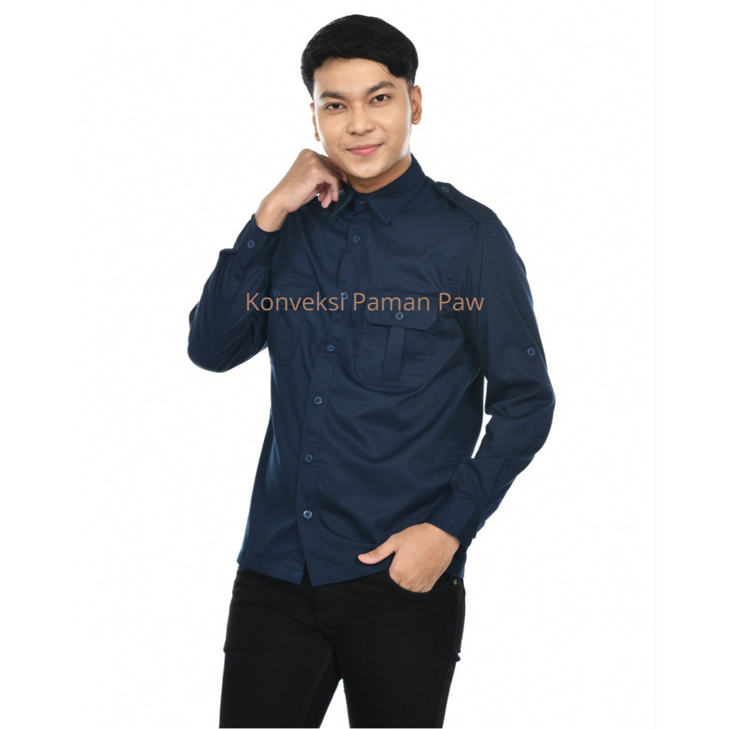 BAJU-KEMEJA-PDH-PDL-PRIA-WANITA-LAPANGAN-LENGAN-PANJANG-Seragam-Kerja-Tactical-Kantor-Group-Engineer