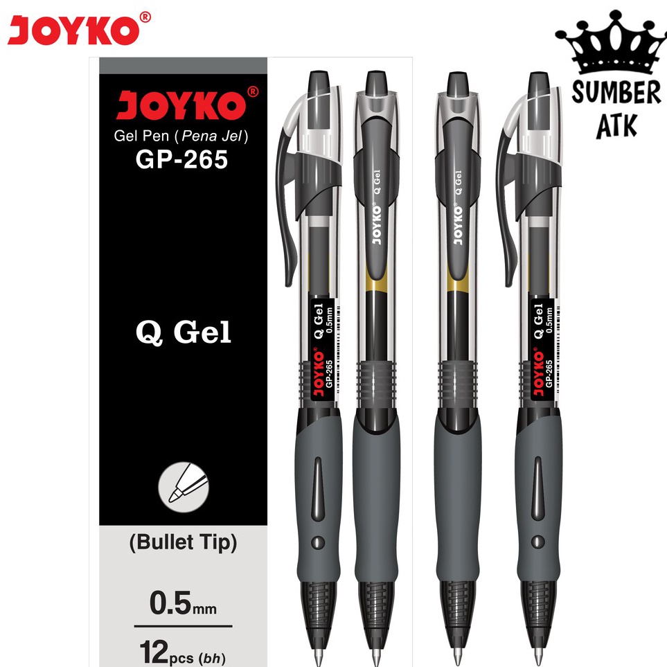 

PROMO Gel Pen Joyko GP265 Black Blue Red Q 1 Lusin 1 Box 12 PCS Gel 5 mm Pulpen Pena Mirip K1 Dapat di Percaya