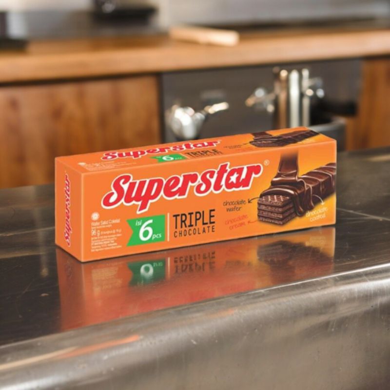 

Superstar Wafer Triple Cokelat 6 x 16gr