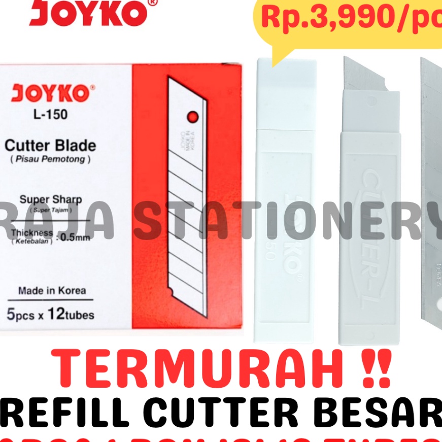 

HJ6 JOYKO REFILL CUTTER BLADE ISI ULANG CUTTER ISI KATER JOYKO L5 BESAR PISAU L15 12PCS