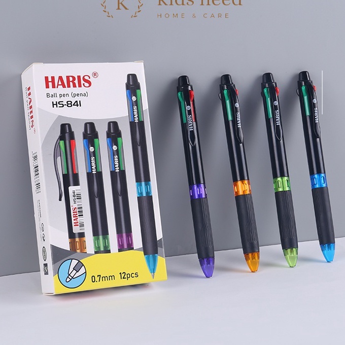 

KP8 12pcs Ball Pen Pulpen 4 Warna 7 mm Pena 4 Color Joyko Haris Colours Quaco