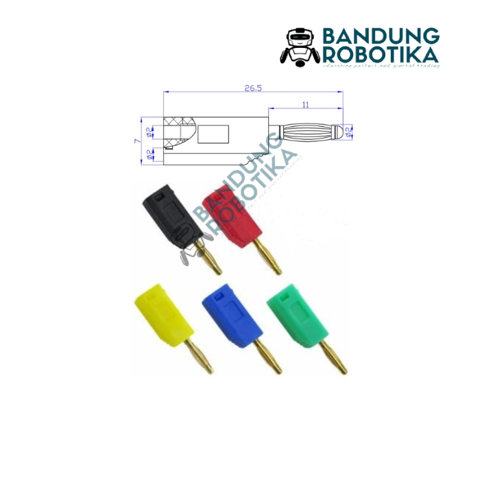 Jack Banana male Plug 2mm Banana jack male 2mm