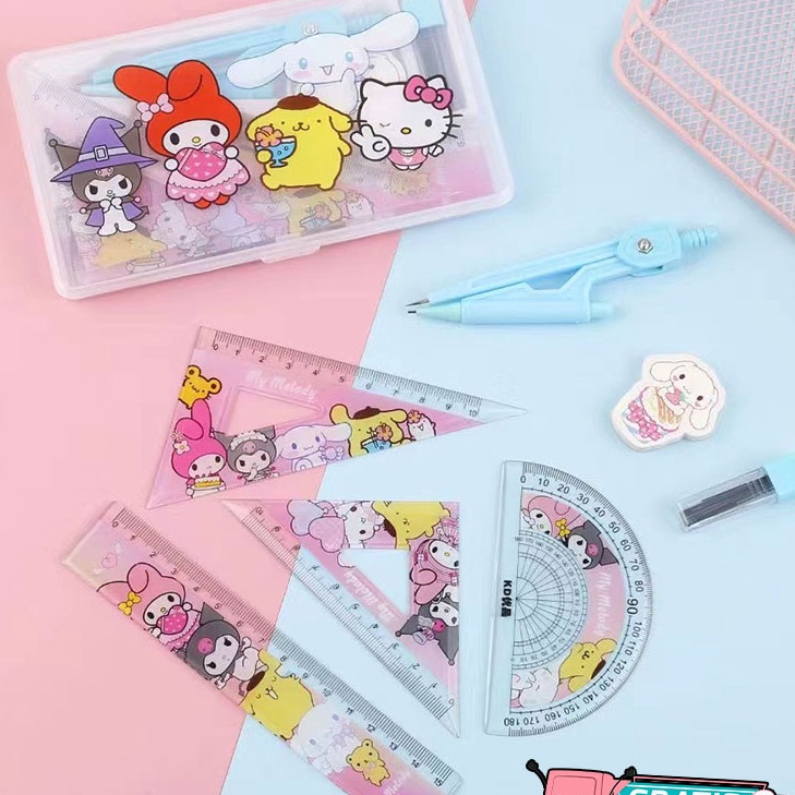 

KF7 4PCS garisan jangka set sanrio cute Set penggaris kuromi melody